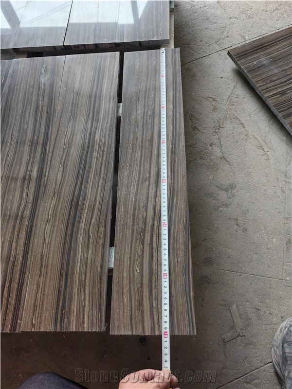 GOLDTOP Obama Wood Grain Brown Marble Tiles For Hotel