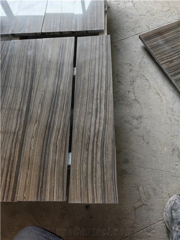 GOLDTOP Obama Wood Grain Brown Marble Tiles For Hotel