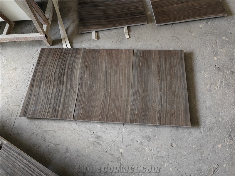 GOLDTOP Obama Wood Grain Brown Marble Tiles For Hotel