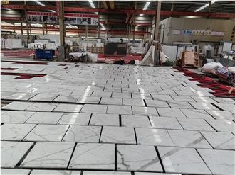 Hotel Project Calacatta White Marble Tiles For Floor Wall
