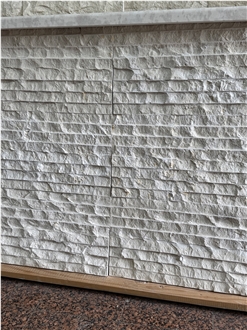 Limestone Vratza Rustika, Bulgaria White Limestone Chiseled Wall Tiles