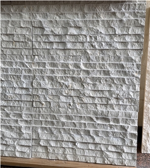 Limestone Vratza Rustika, Bulgaria White Limestone Chiseled Wall Tiles
