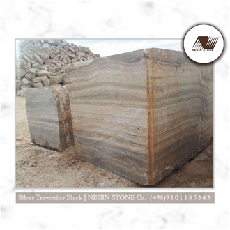 Iran Kashan Silver Travertine Blocks