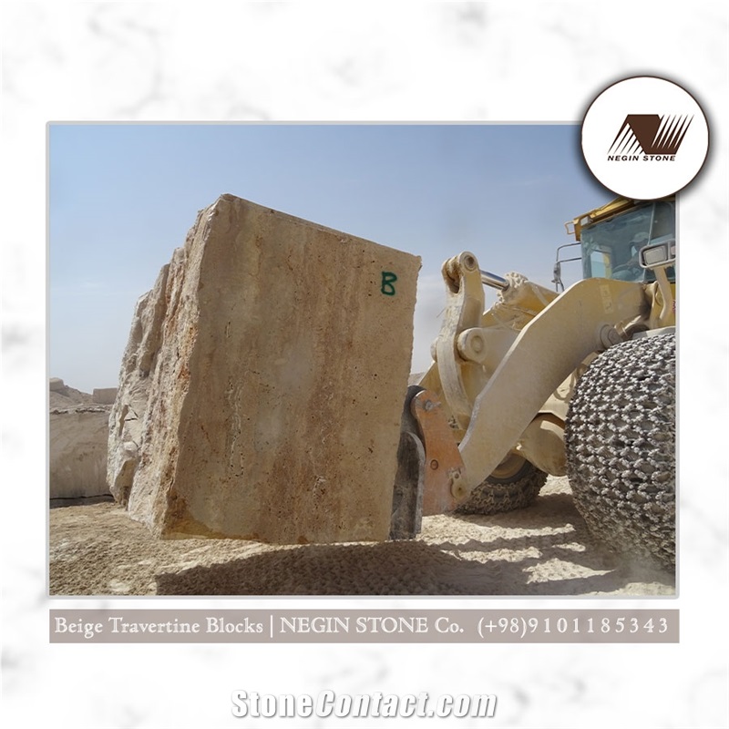 Isfahan Varton Petro Beige Travertine Blocks