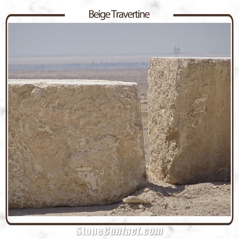 Isfahan Varton Petro Beige Travertine Blocks