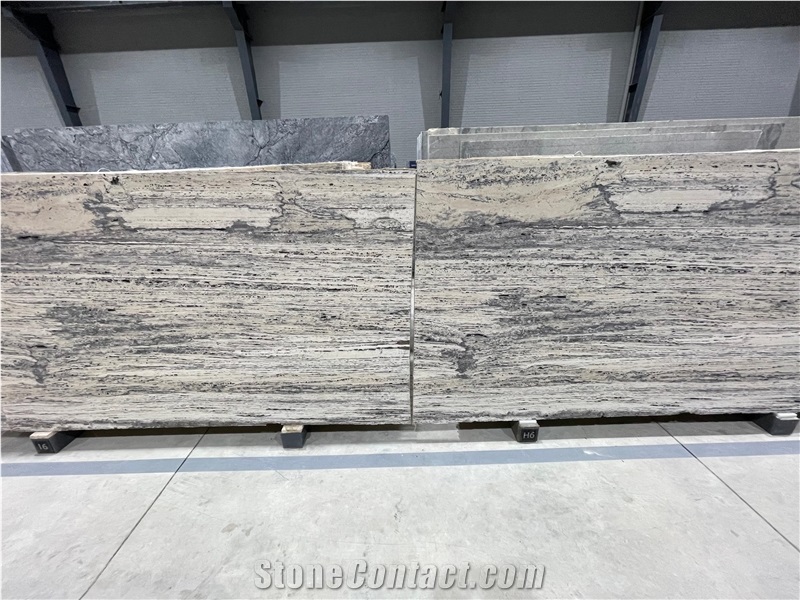 Titanium Silver Travertine Slabs And Tiles