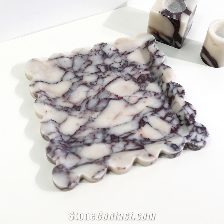 Calacatta Viola Purple Marble Tray Home Decor Products