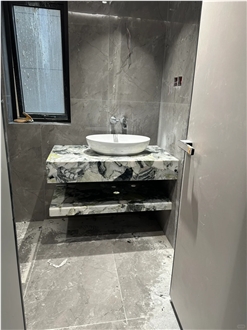 Cloudy Jateite Marble Bathroom Vanity Bath Top