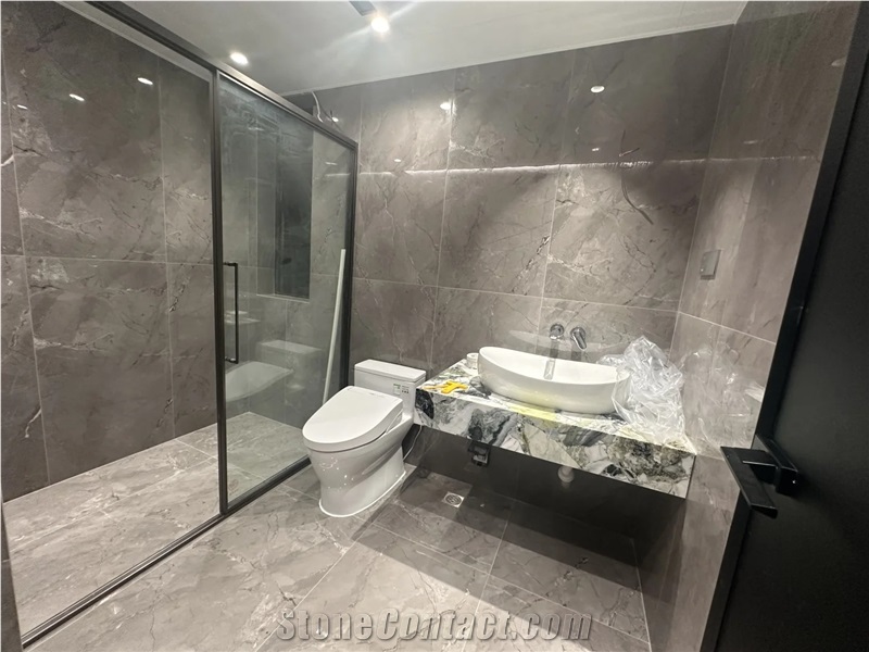 Cloudy Jateite Marble Bathroom Vanity Bath Top