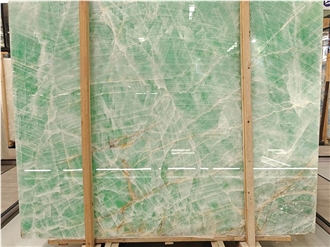 Crystal Ice Green Onyx Slabs