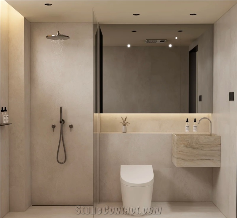 Custom Calacatta Macaubas Quartzite Bathroom Countertop