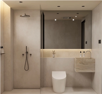 Custom Calacatta Macaubas Quartzite Bathroom Countertop