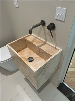 Custom Calacatta Macaubas Quartzite Bathroom Countertop