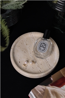 Hot Selling Natural Travertine Plate Set Home Decor Products