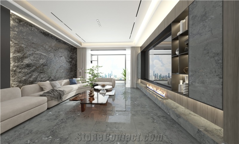 Low Price Promotion Modern Luxury Gray Marble Slab Tiles