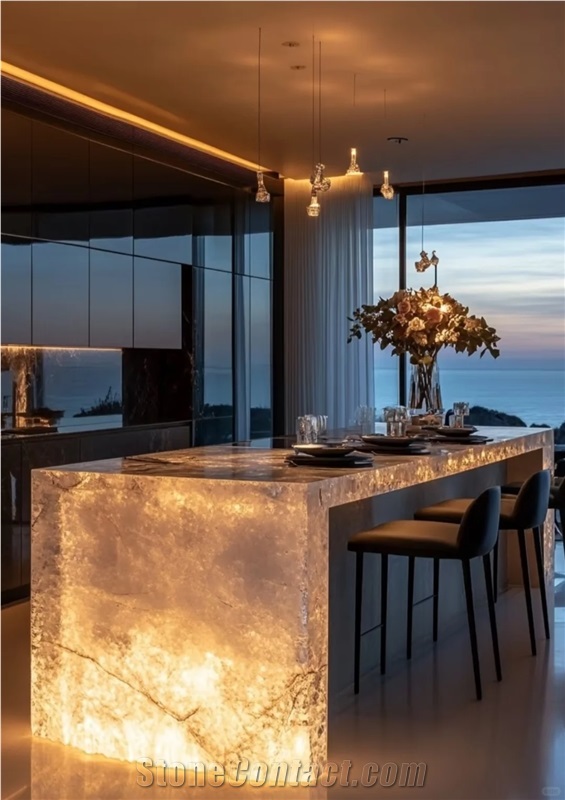 Lumi Stone Island Customizable Kitchen Countertop
