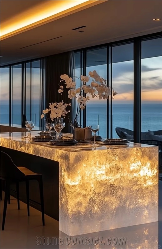 Lumi Stone Island Customizable Kitchen Countertop