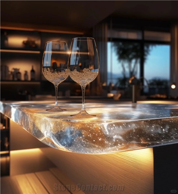 Lumi Stone Island Customizable Kitchen Countertop