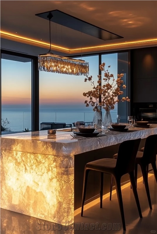 Lumi Stone Island Customizable Kitchen Countertop
