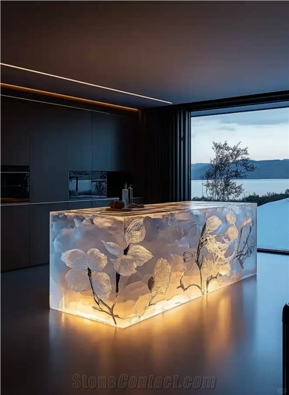 Lumi Stone Island Customizable Kitchen Countertop