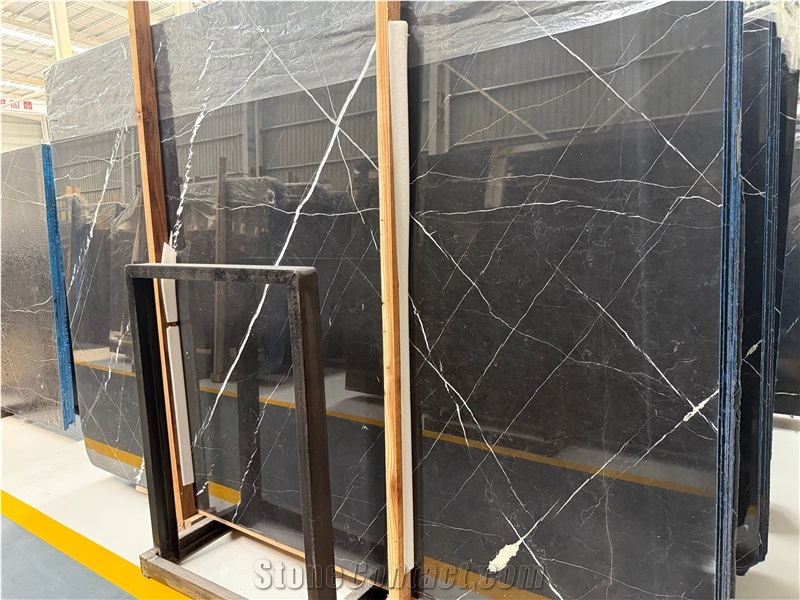 Modern Black Marquina Marble Wall Panel Slabs