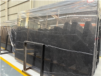 Modern Black Marquina Marble Wall Panel Slabs