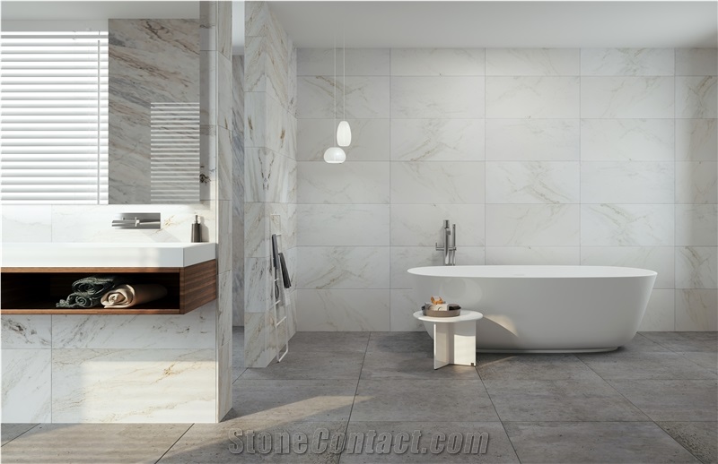 Modern Design Polished Jiashi White Marble Veins Wall Tiles