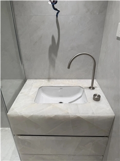 Modern Design Translucent Onyx Stone Bathroom Countertop