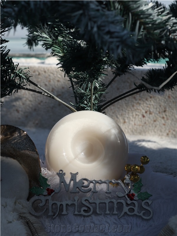 Modern Doughnut Shape White Onyx Tray Home Decor Products