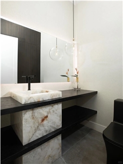 Modern Luxury Translucent Natural Onyx Bathroom Countertop