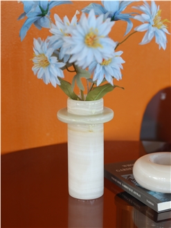 Modern Simplicity White Onyx Stone Vase Home Decor Products