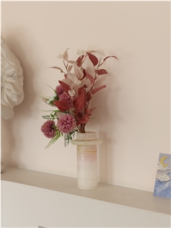 Modern Simplicity White Onyx Stone Vase Home Decor Products