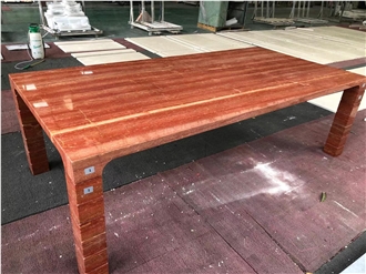 Natural Red Travertine Restaurant Table Tops