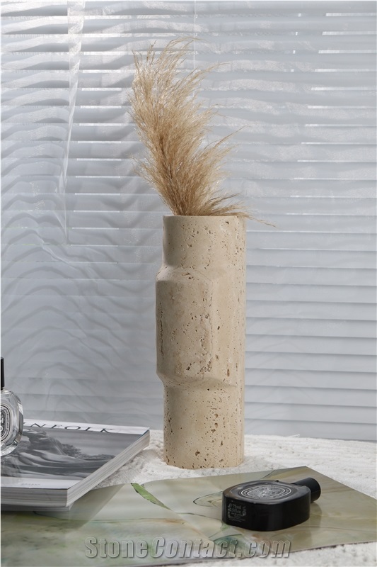 Natural Travertine Flower Vase Home Decor Products