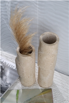 Natural Travertine Flower Vase Home Decor Products