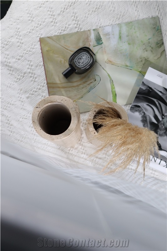 Natural Travertine Flower Vase Home Decor Products