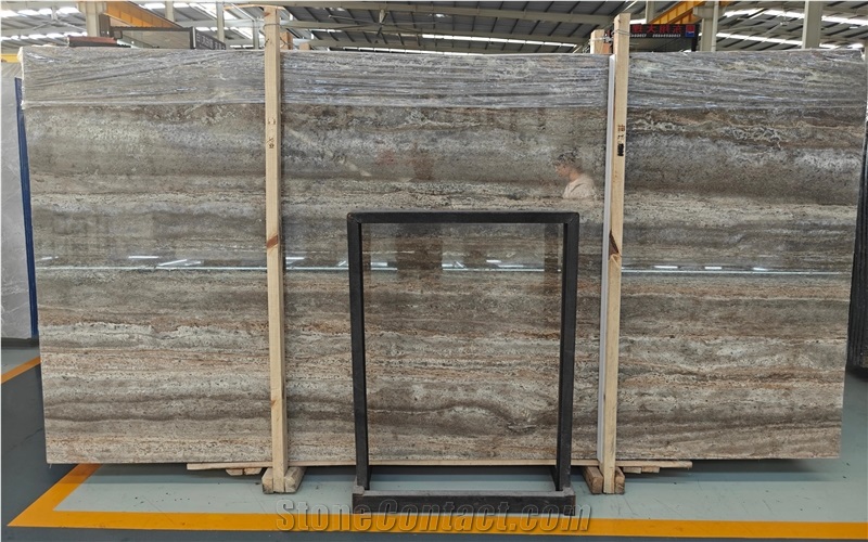 Silver Travertine Slabs