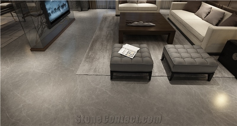 Simple Emperador Gray Marble Slabs For Villa Floor