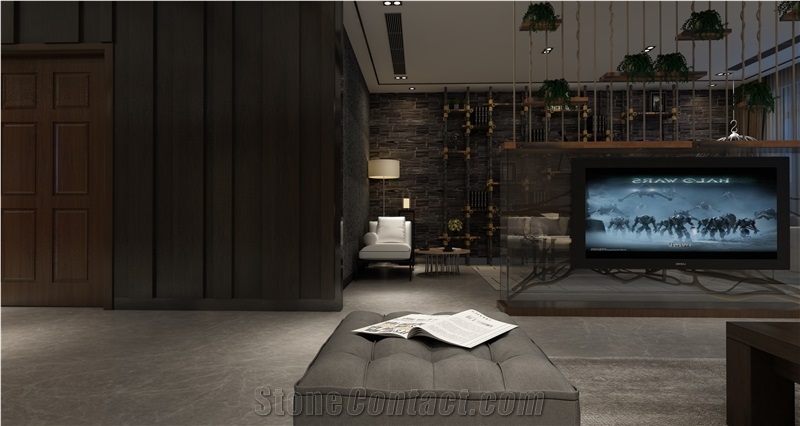 Simple Emperador Gray Marble Slabs For Villa Floor