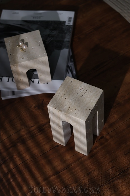 Square Four Corners Stone Candle Holder Ornament Home Decor