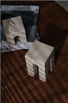 Square Four Corners Stone Candle Holder Ornament Home Decor