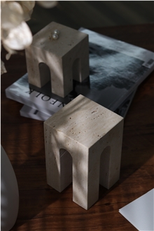 Square Four Corners Stone Candle Holder Ornament Home Decor