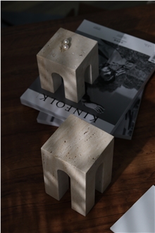 Square Four Corners Stone Candle Holder Ornament Home Decor