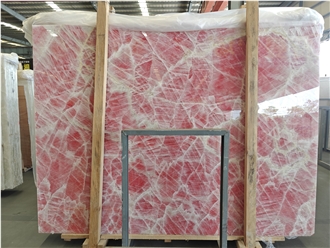 Wholesale Translucent Crystal Pink Onyx Slabs