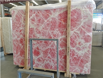 Wholesale Translucent Crystal Pink Onyx Slabs