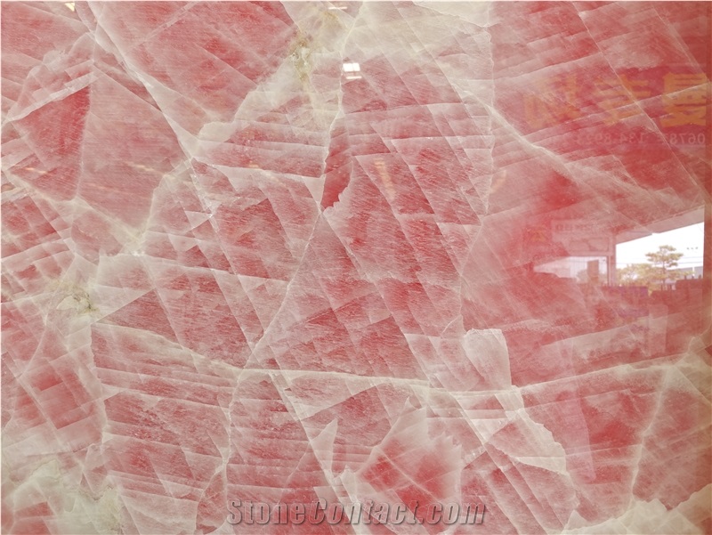 Wholesale Translucent Crystal Pink Onyx Slabs
