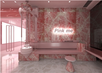 Wholesale Translucent Crystal Pink Onyx Slabs