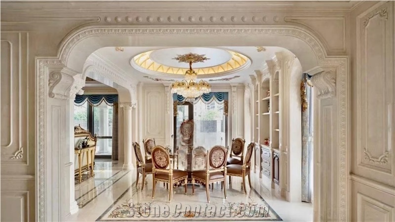 Classic Water Jet Marble Floor Medallions Customized Design