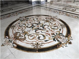 Customizable Marble Polished Tile Round Medallion Patterns