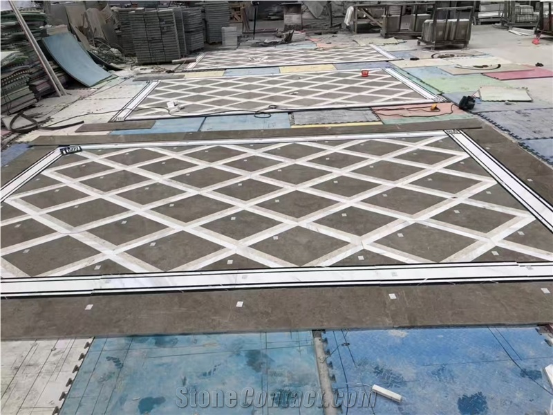 Customizable Marble Polished Tile Round Medallion Patterns